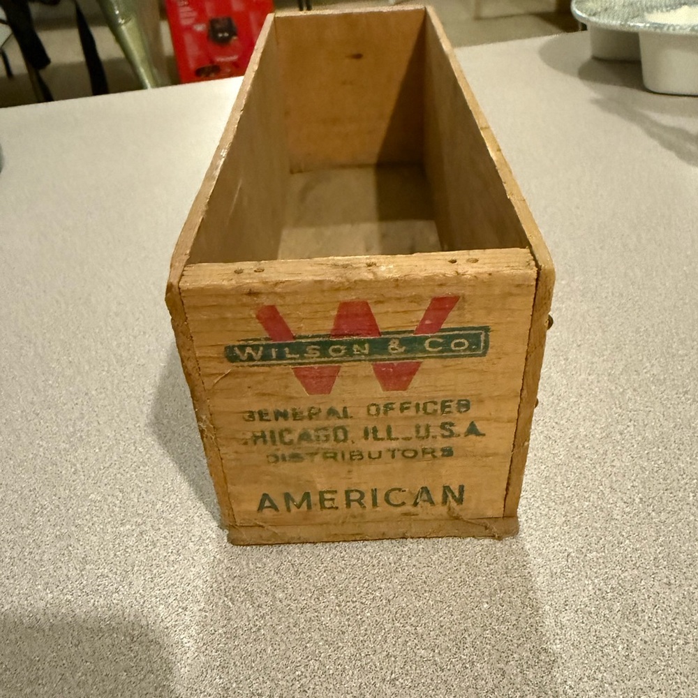 Rare Wooden Crate Wilson’s Certified Advertising 5lb Brick Cheese Box Chicago Il